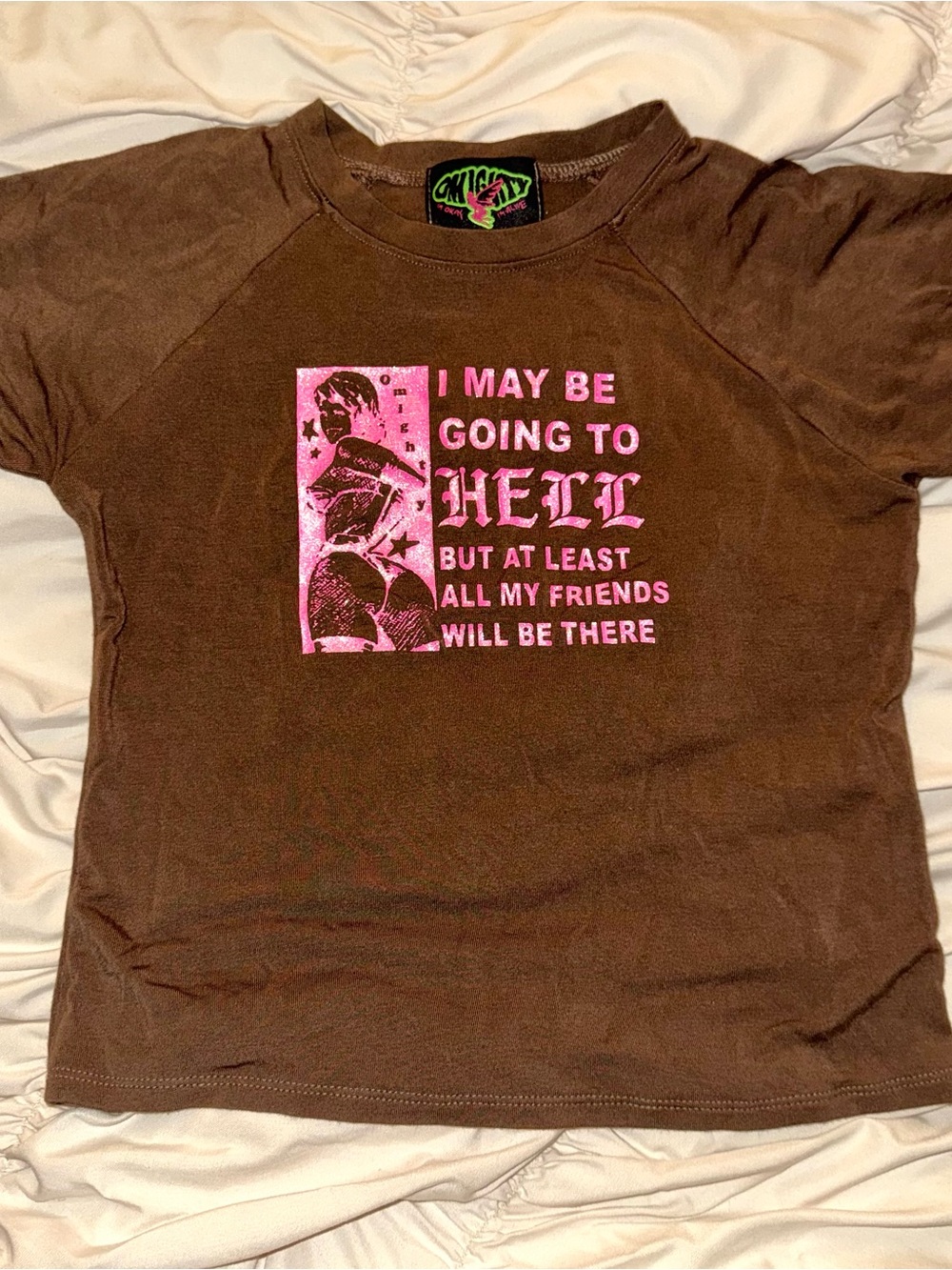Omighty brown baby tee